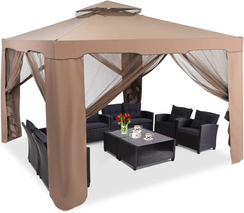 COSTWAY Tonnelle de Jardin 3 x 3M