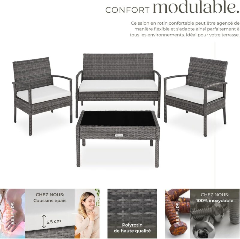 TecTake® Ensemble Salon de Jardin – Image 7