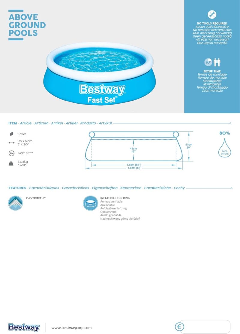Bestway 57392 Piscine hors sol Fast Set™ – Image 5
