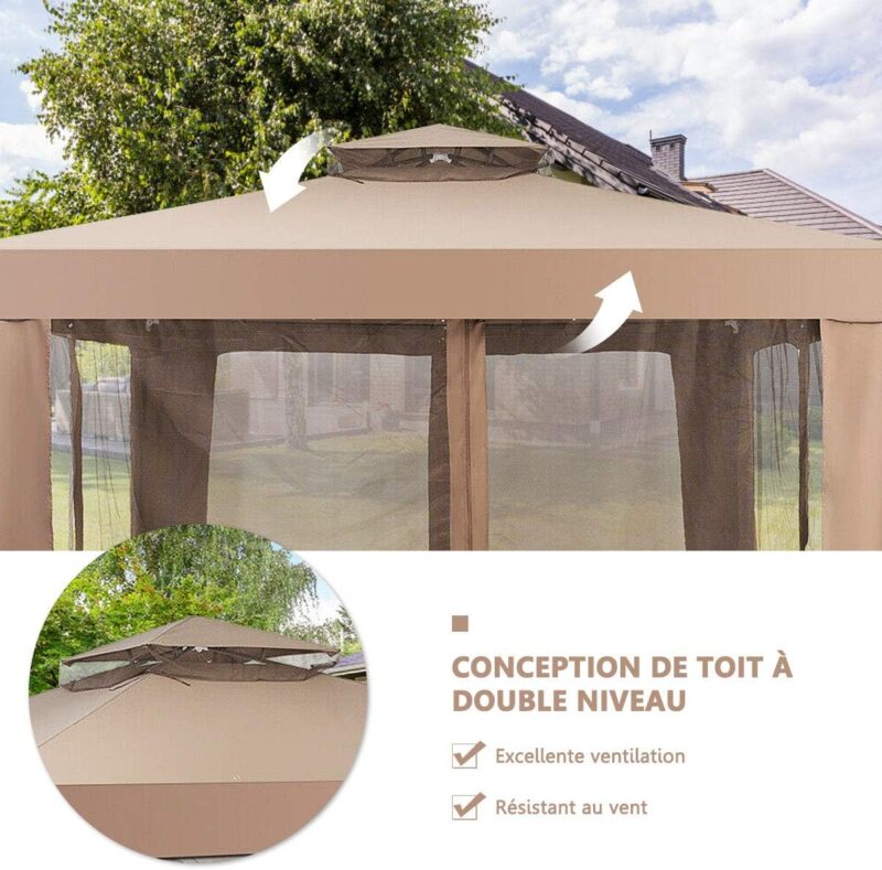 COSTWAY Tonnelle de Jardin 3 x 3M – Image 7