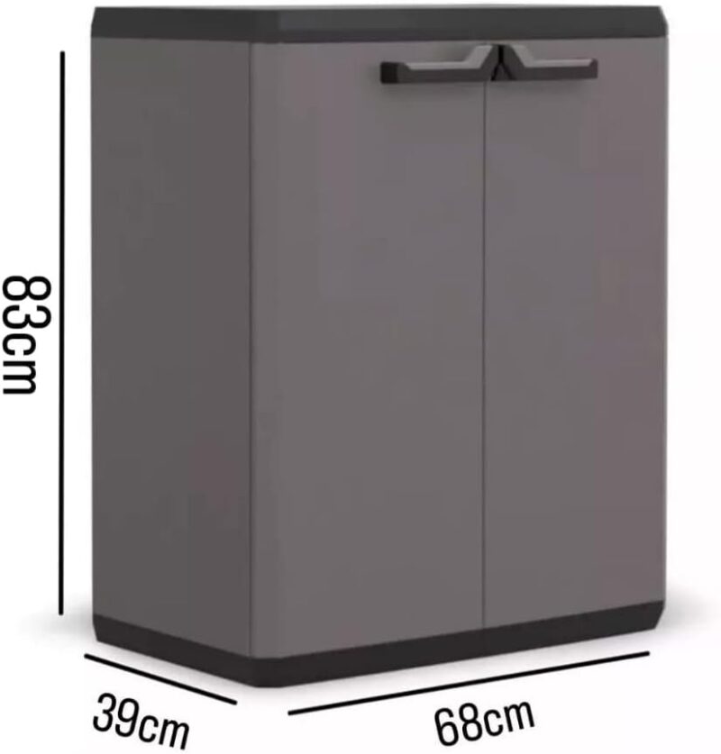 Armoire 68x39x83 cm Gris – Image 3