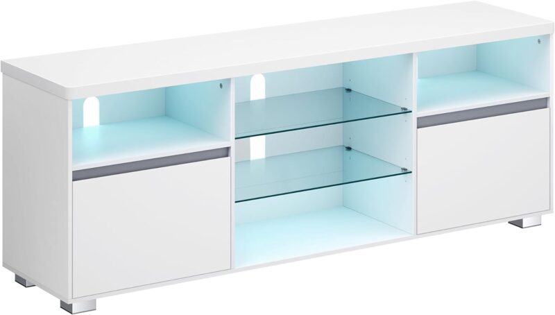 VASAGLE Meuble TV avec LED