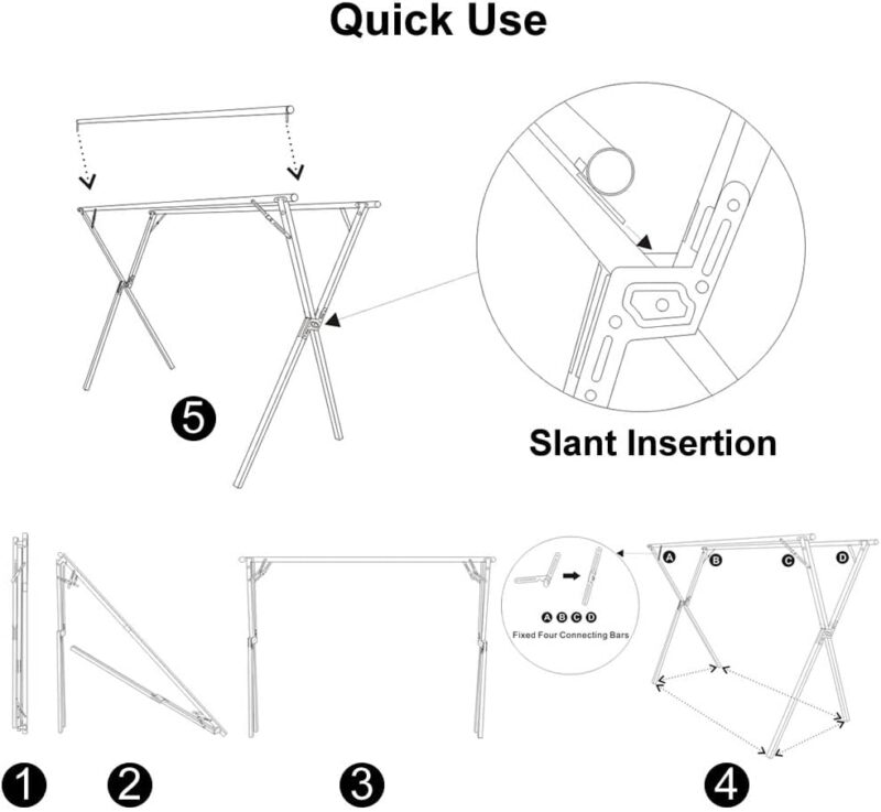GISSAR Séchoir à linge pliable en acier – Image 3