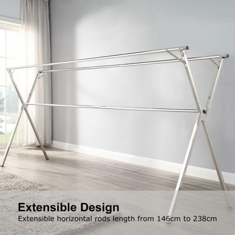 GISSAR Séchoir à linge pliable en acier – Image 6