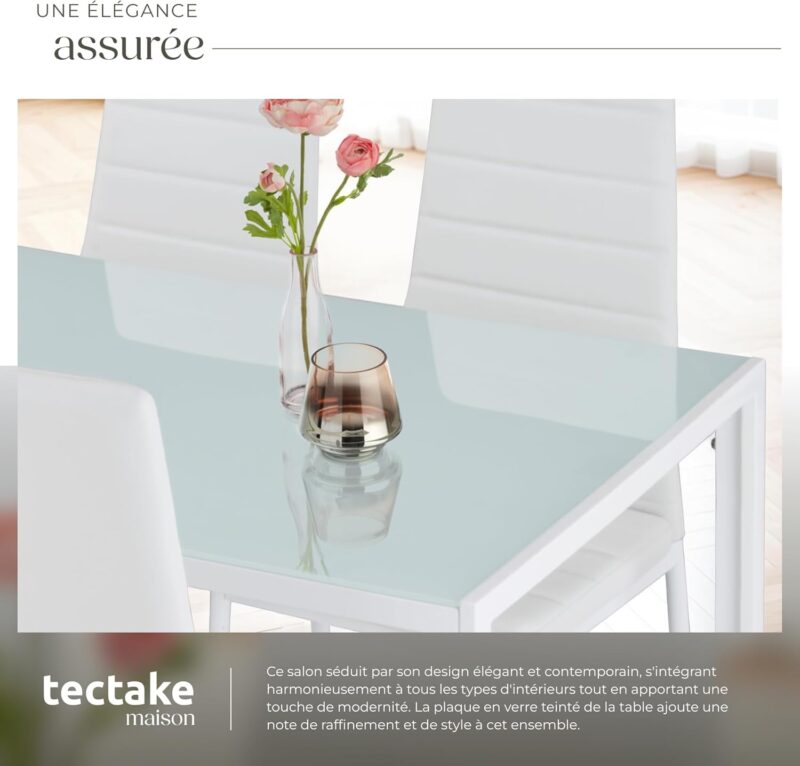 TecTake Ensemble Table Salle à Manger avec 4 Chaises Design – Image 3