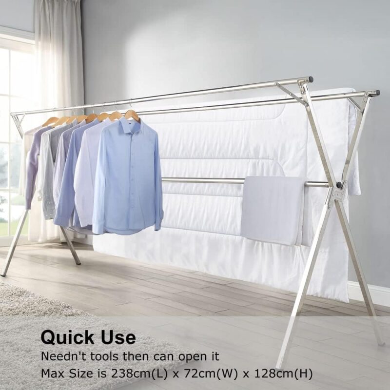 GISSAR Séchoir à linge pliable en acier – Image 5