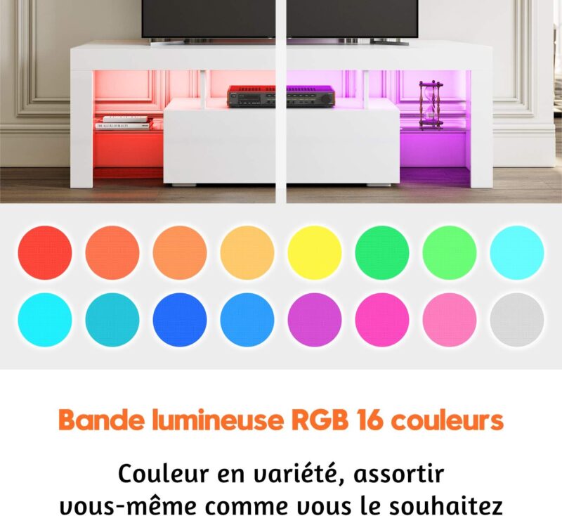 Meuble TV LED Blanc – Image 5