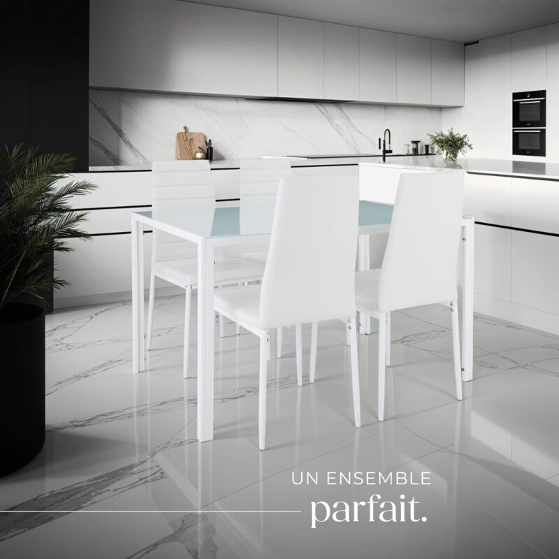 TecTake Ensemble Table Salle à Manger avec 4 Chaises Design – Image 7