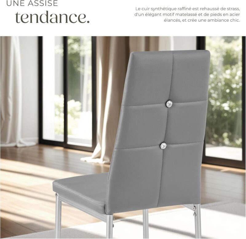 TecTake® Lot de 6 Chaises de Salle à Manger Moderne – Image 8