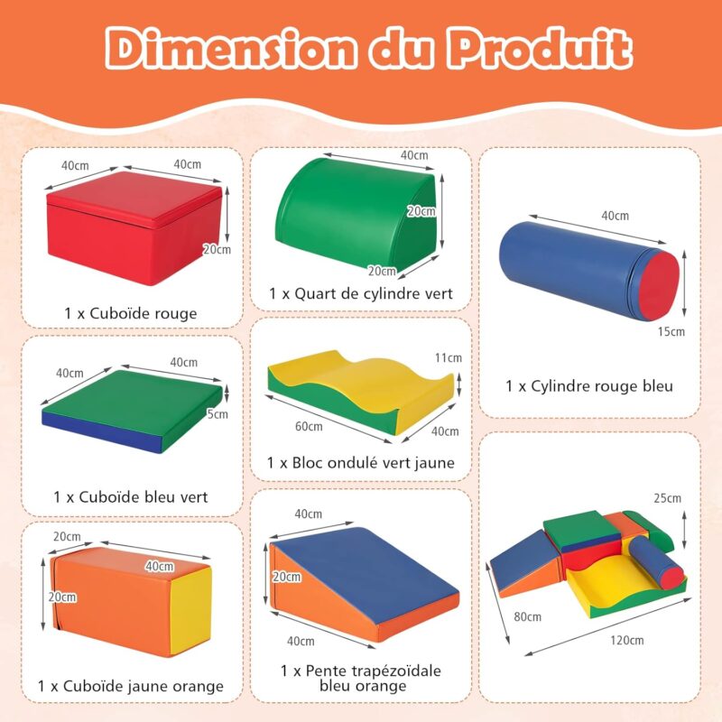 COSTWAY 7PCS Parcours Motricité Bébé – Image 6