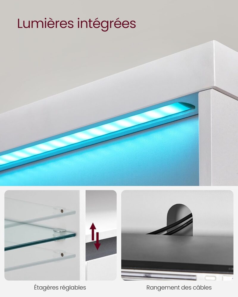 VASAGLE Meuble TV avec LED – Image 6