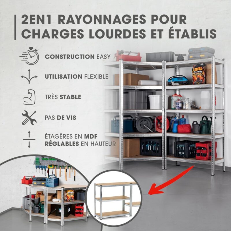 Lot de 3 Étagère Charges Lourdes – Image 7