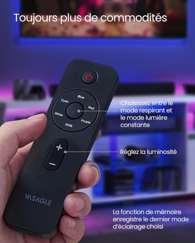 VASAGLE Meuble TV avec LED – Image 7