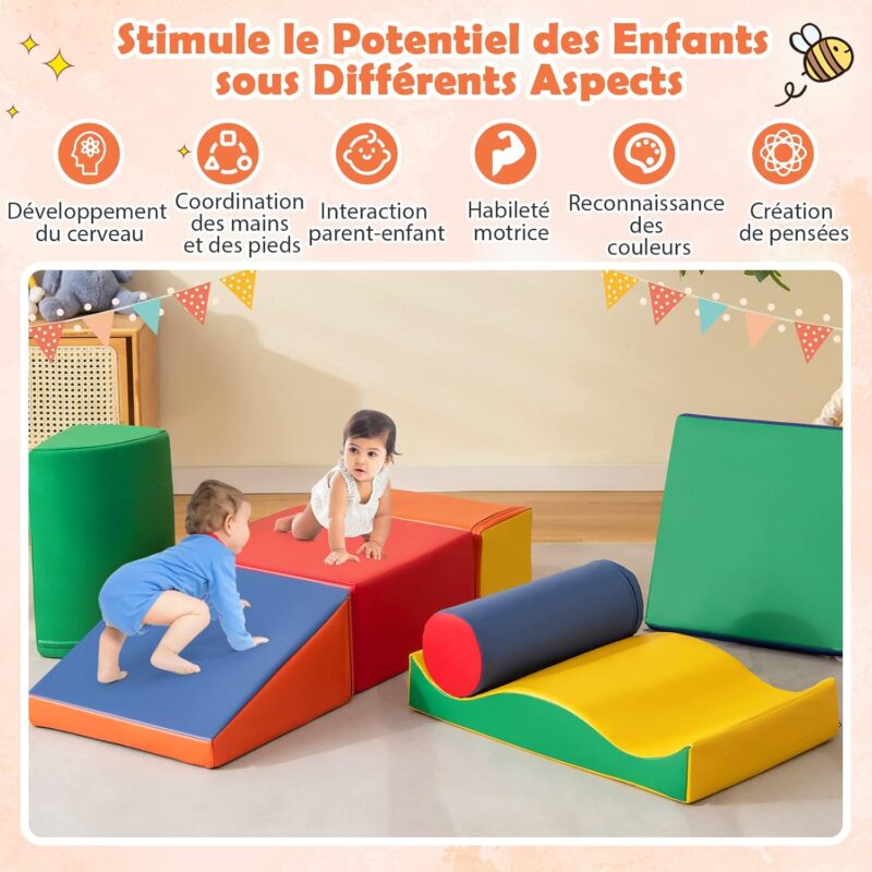 COSTWAY 7PCS Parcours Motricité Bébé – Image 9