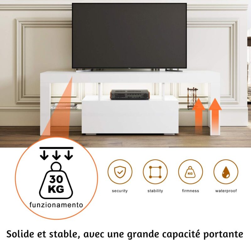 Meuble TV LED Blanc – Image 8