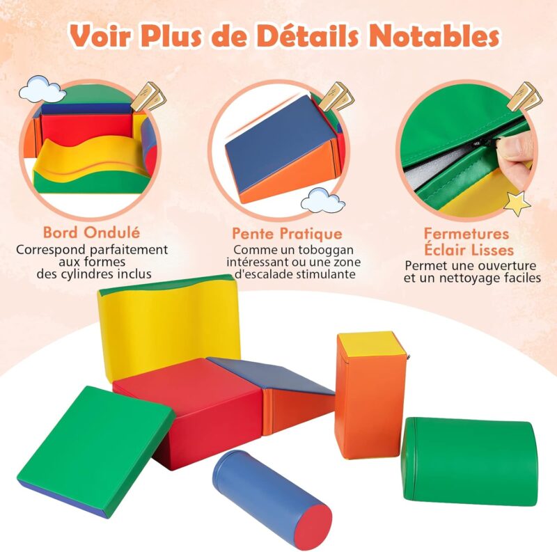 COSTWAY 7PCS Parcours Motricité Bébé – Image 10