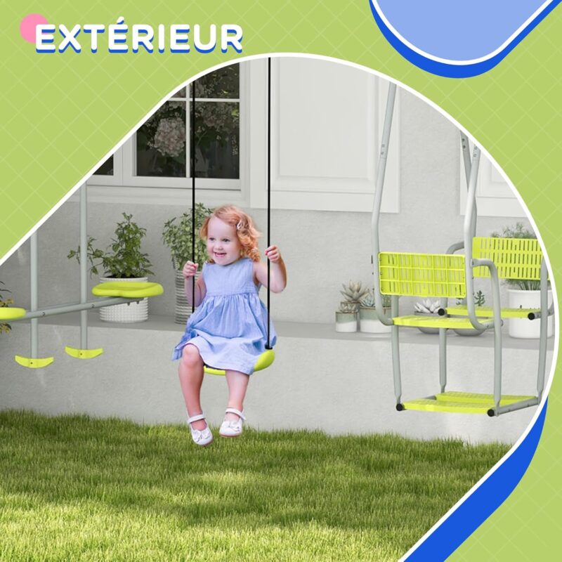 Outsunny 3 en 1 balançoire portique Enfant – Image 4