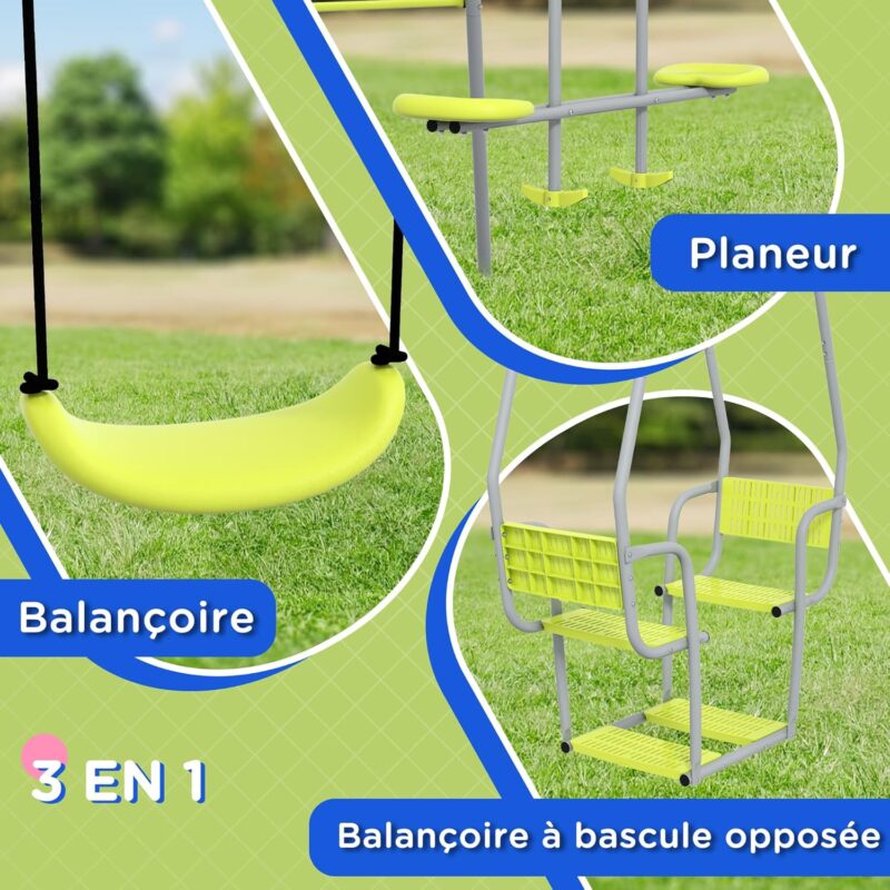 Outsunny 3 en 1 balançoire portique Enfant – Image 5