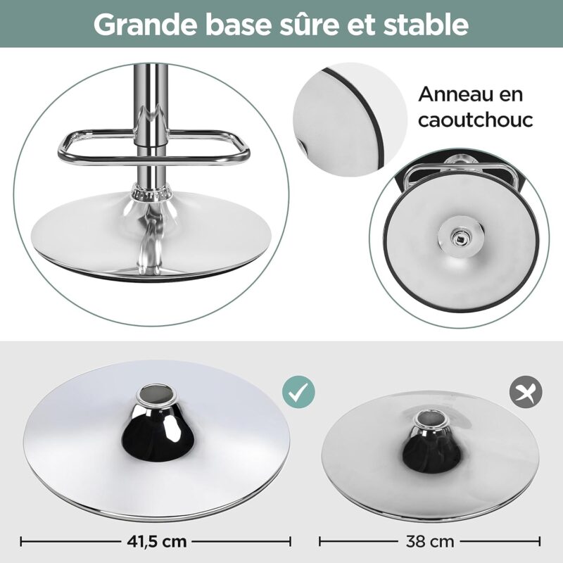 Yaheetech Lot de 2 Tabourets de Bar – Image 4