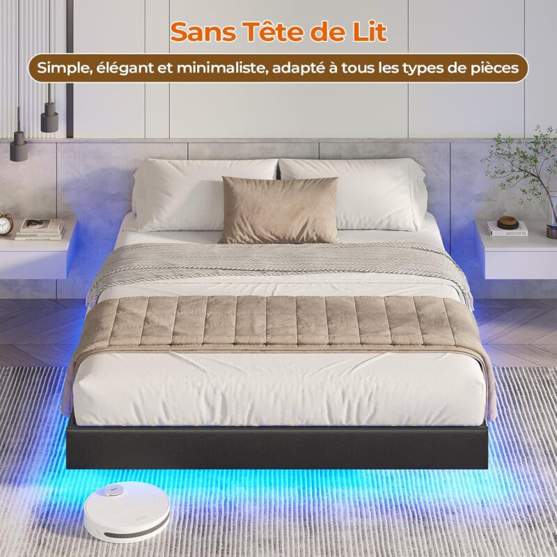 DICTAC Lit 160x200 cm avec Led – Image 6