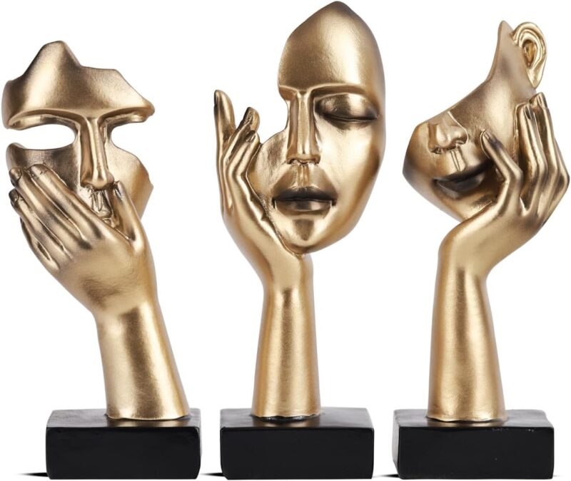 Lot de 3 Statues de penseur