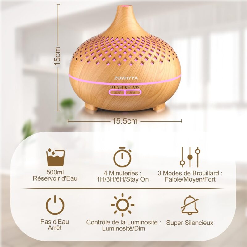 Diffuseur Huiles Essentielles 500ML – Image 2
