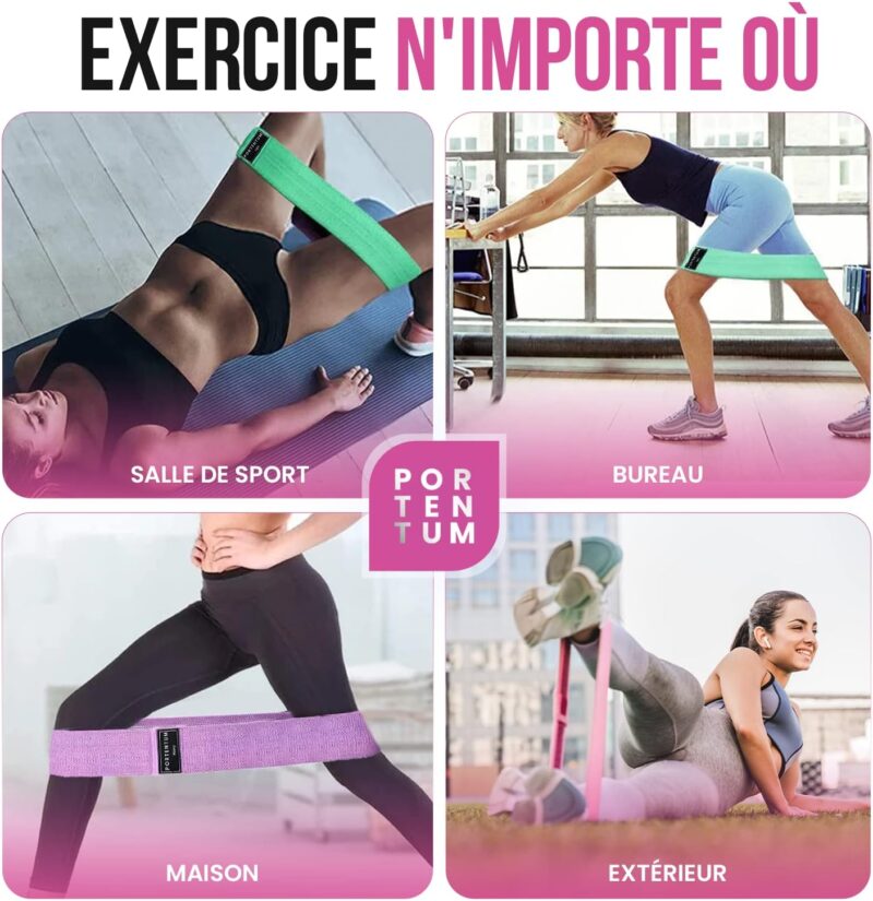 Bandes Elastiques de Fitness antidérapantes en Tissu – Image 5